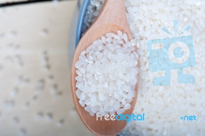 Raw White Rice Stock Photo