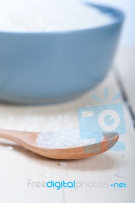 Raw White Rice Stock Photo