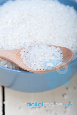 Raw White Rice Stock Photo