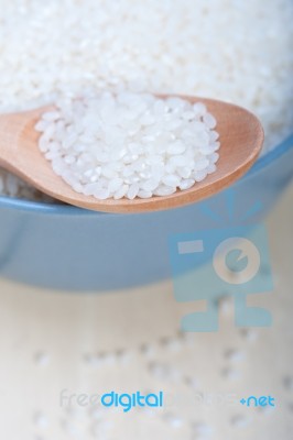 Raw White Rice Stock Photo