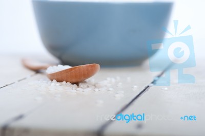 Raw White Rice Stock Photo