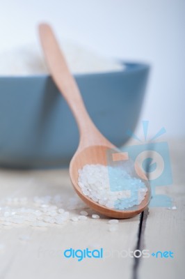 Raw White Rice Stock Photo