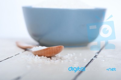 Raw White Rice Stock Photo