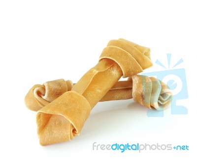 Rawhide Bone For Dog Stock Photo