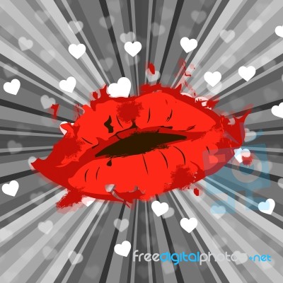 Rays Lips Indicates Make Up And Beautiful Stock Image