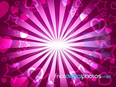 Rays Pink Indicates Valentines Day And Hearts Stock Image