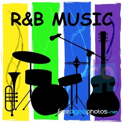 R&b Music Means Rhythm And Blues Soundtracks Stock Image