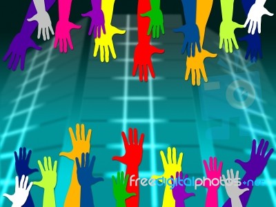 Reaching Out Means Hands Together And Arm Stock Image