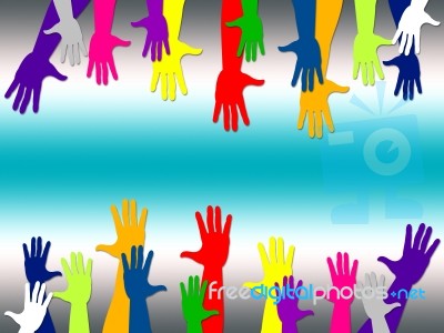 Reaching Out Represents Hands Together And Arm Stock Image