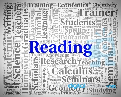 Reading Word Represents Look Through And Peruses Stock Image