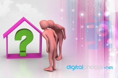 Real Estate Business With Question Mark Stock Image