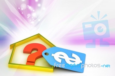 Real Estate Business With Question Mark And Dollar Sign Stock Image