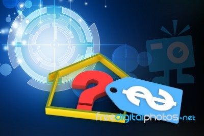 Real Estate Business With Question Mark And Dollar Sign Stock Image