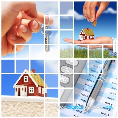 Real Estate Collage Stock Photo