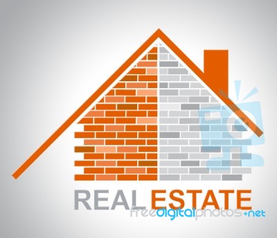 Real Estate House Indicates Property For Sale Stock Image