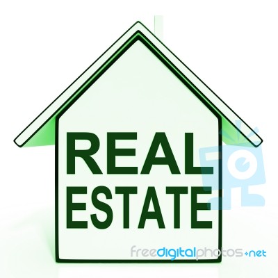 Real Estate House Shows Selling Property Land Or Buildings Stock Image