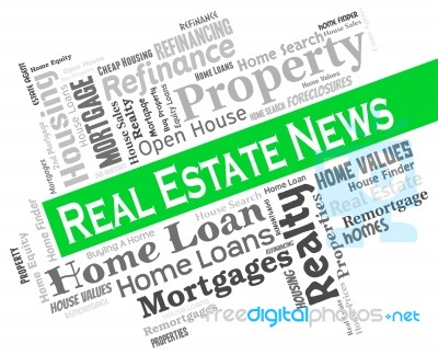 Real Estate News Means For Sale And Headlines Stock Image