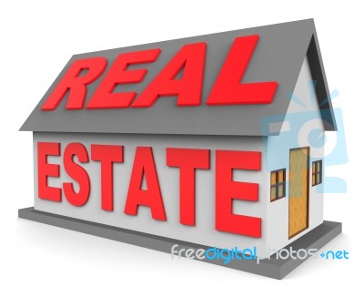 Real Estate Shows House For Sale 3d Rendering Stock Image