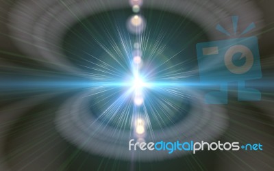 Realistic Digital Lens Flare In Black Background.nature White Sun Optical Flare Effect Stock Image