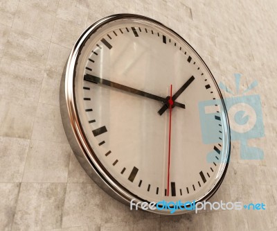 Realistic Office Clock Stock Photo