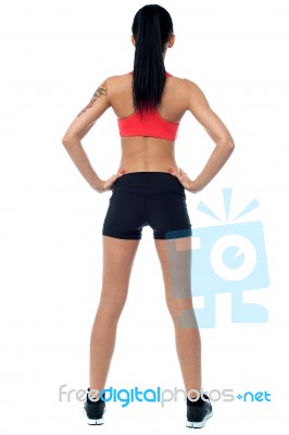 Rear View Of A Fit Slim Lady Stock Photo