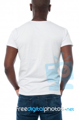 Rear View Of African Guy In Casuals Stock Photo