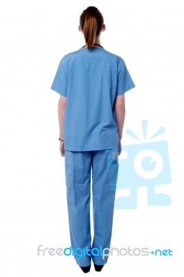 Rear View Of Doctor Standing Stock Photo