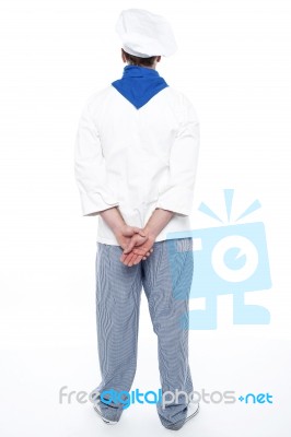 Rear View Of Male Chef Stock Photo