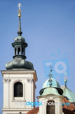 Rear View Of St Salvator Church In Prague Stock Photo