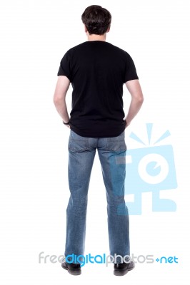 Rear View Of Young Man Stock Photo