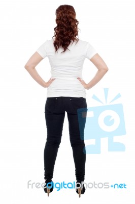 Rear View Of Young Woman Stock Photo