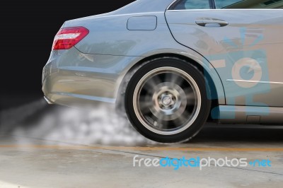 Rear Wheel Of A Car Stock Photo