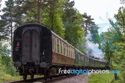 Rebuilt Bulleid Light Pacific No. 34059 Steam Locomotive Near Ki… Stock Photo