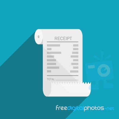 Receipt Bill Roll Icon Flat Design Stock Image