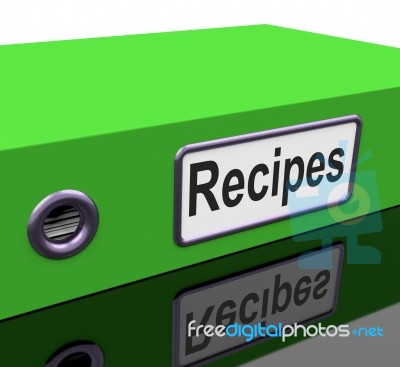 Recipes File Indicates Cook Book And Binder Stock Image