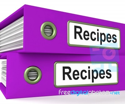 Recipes Folders Means Meals And Cooking Instructions Stock Image