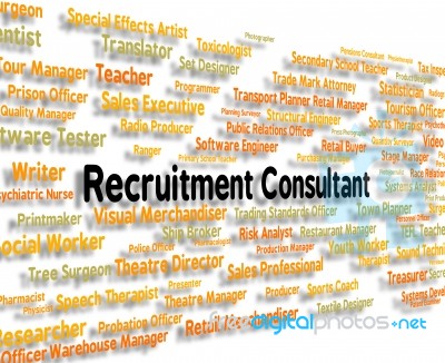 Recruitment Consultant Means Guide Words And Text Stock Image