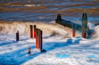 Reculver Sea Defences Stock Photo