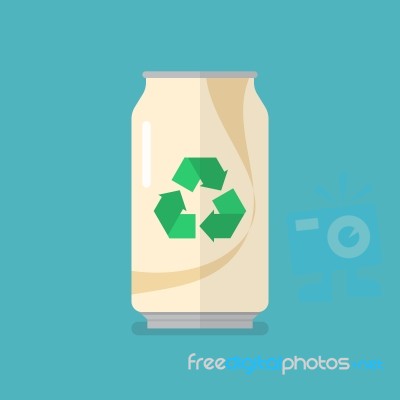 Recycle Can Flat Icon Stock Image