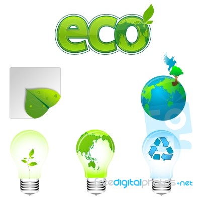 Recycle Eco With Leaf Stock Image