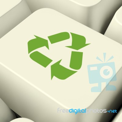 Recycle Icon Computer Key Stock Image