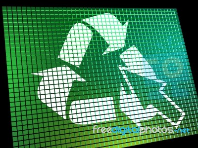 Recycle Icon On Computer Screen Stock Image