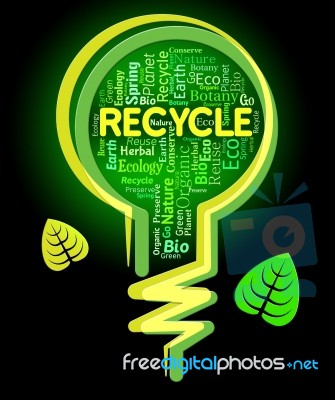 Recycle Lightbulb Indicates Eco Friendly And Ecological Stock Image