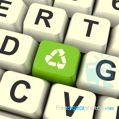 Recycle Sign Computer Key Stock Image