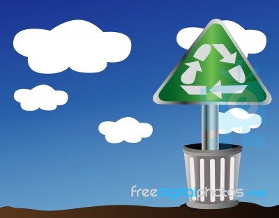 Recycle Sign In The Bin Stock Image