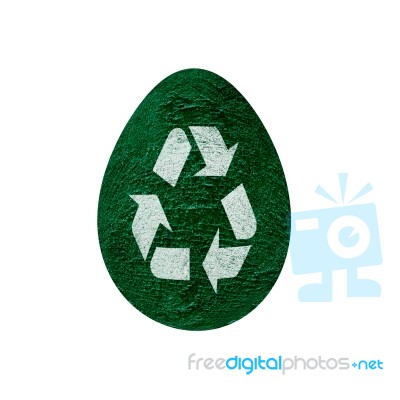 Recycle Sign On Easter Egg Stock Image