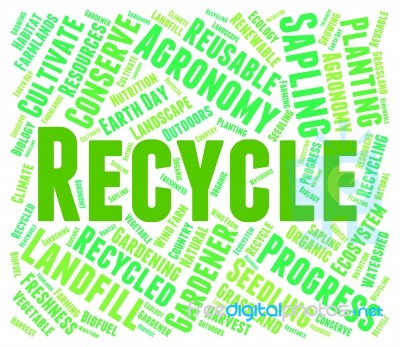 Recycle Word Shows Eco Friendly And Recycled Stock Image