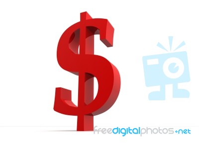 Red 3d Dollar Sign Stock Image