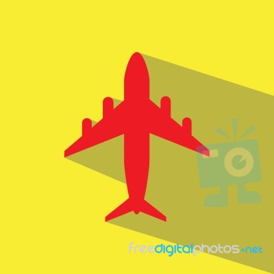 Red Airplane  Icon Stock Image