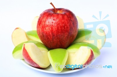 Red & Green Apple Stock Photo